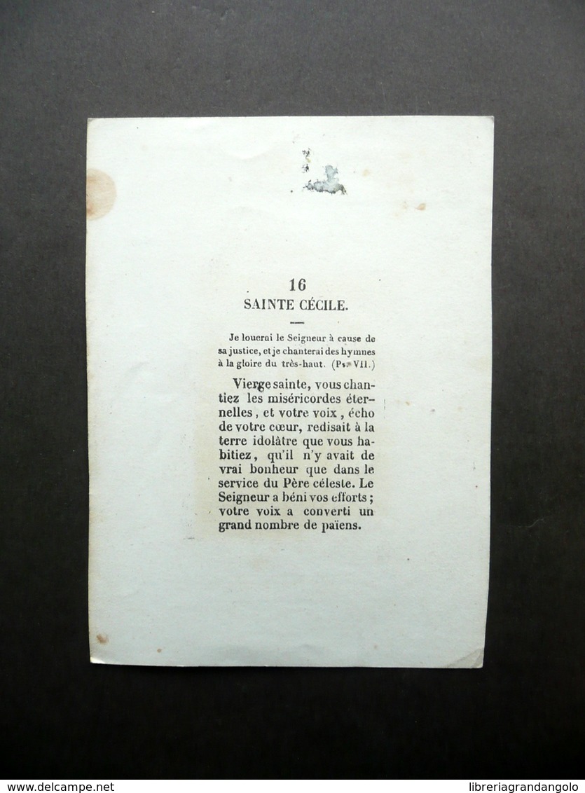 Santino Santa Cecilia Metà Ottocento Organo Francese Religione - Altri & Non Classificati