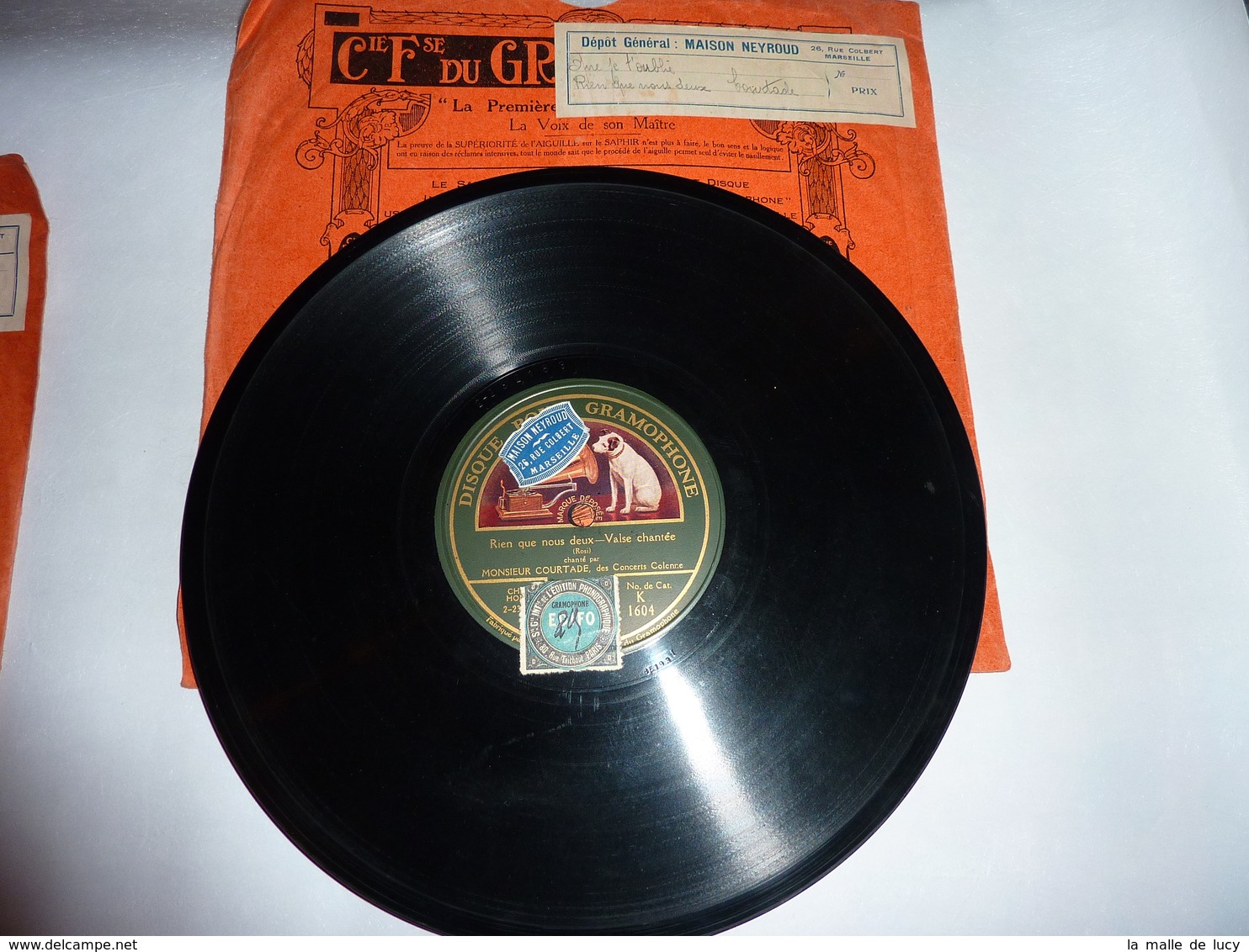 Disque Cie Fse Du GRAMOPHONE La Voix De Son Maître - M. Courtade - 78 Rpm - Schellackplatten