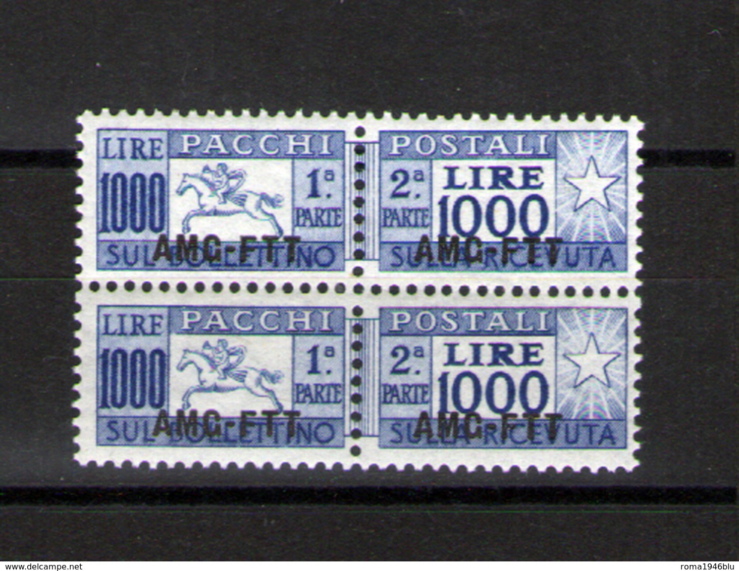 TRIESTE A 1954 PACCHI POSTALI CAVALLINO CENTRATO COPPIA ** MNH QUALITA' BOLAFFI - Paquetes Postales/consigna