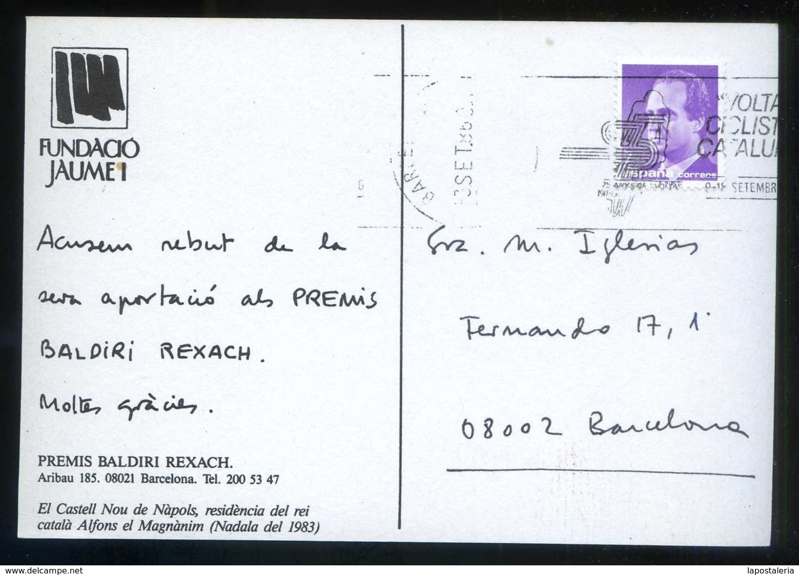 Barcelona *Fundació Jaume I - Premis Baldiri Rexach* Lote 19+1 diferentes. Circuladas varios años.