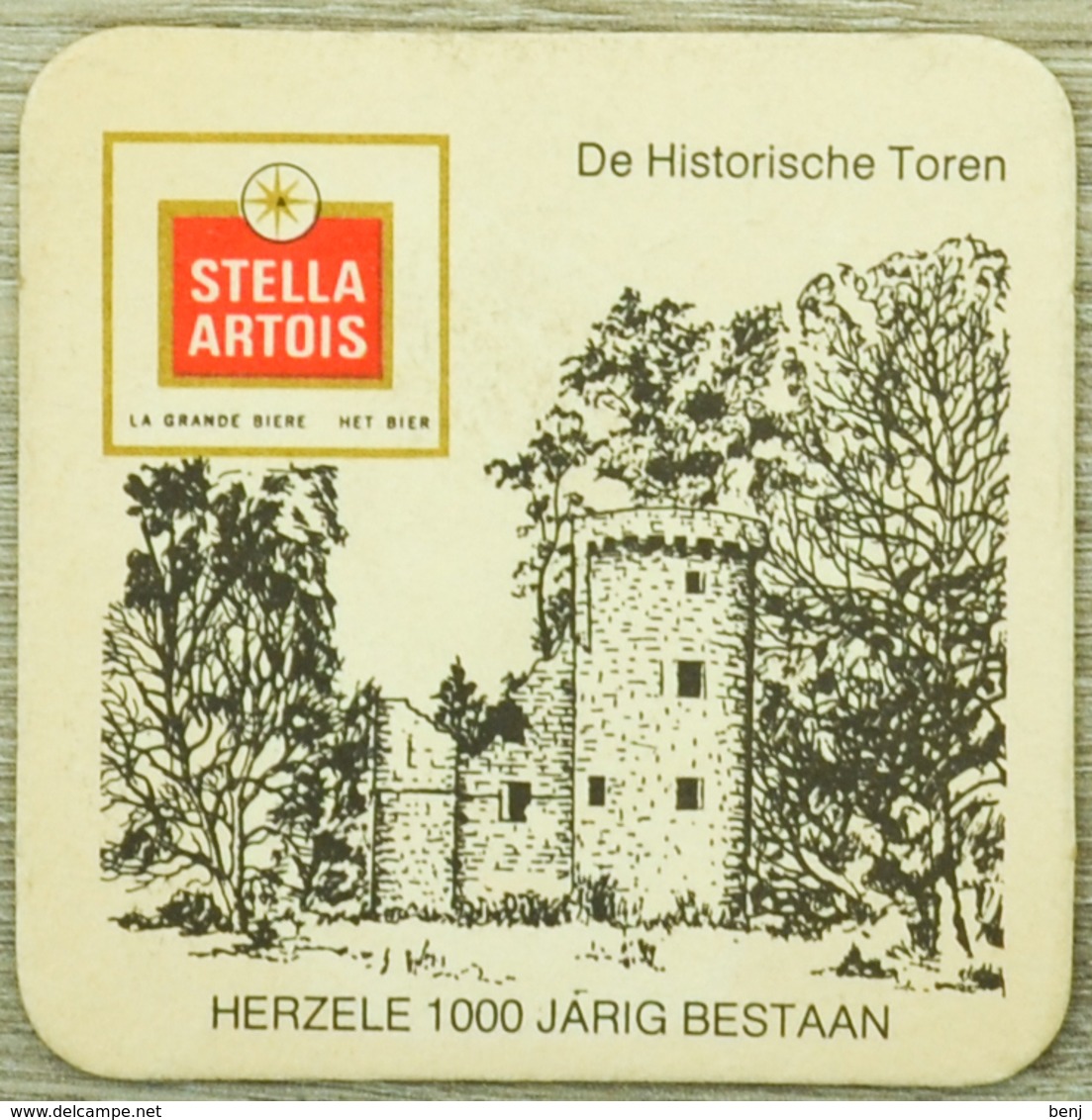 Sous-bock STELLA ARTOIS De Historische Toren HERZELE 1000 Jarig Bestaan Tour Bierdeckel Beermat Bierviltje (CX) - Sous-bocks