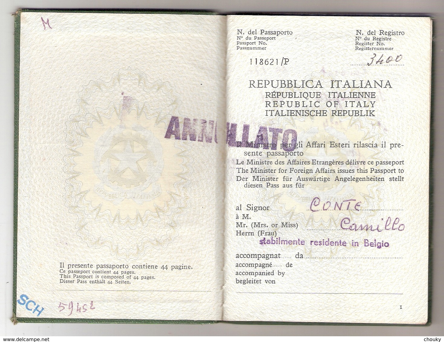 Passeport Italien (1962) - Unclassified