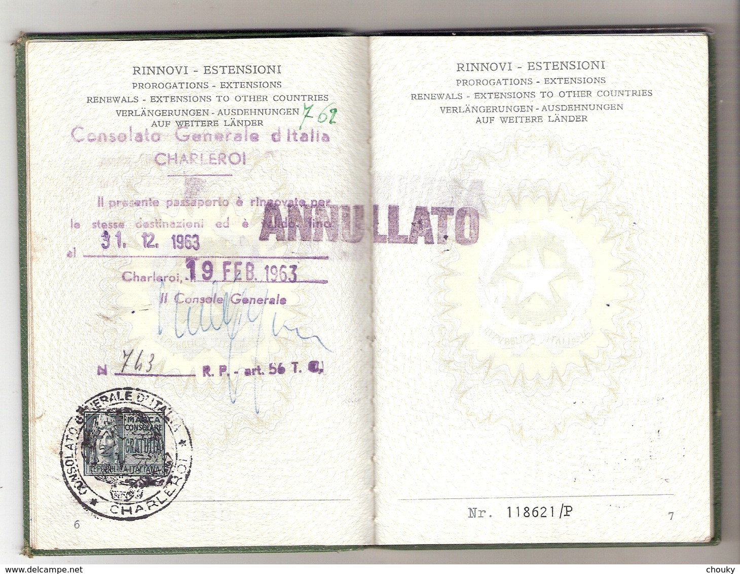 Passeport Italien (1962) - Unclassified