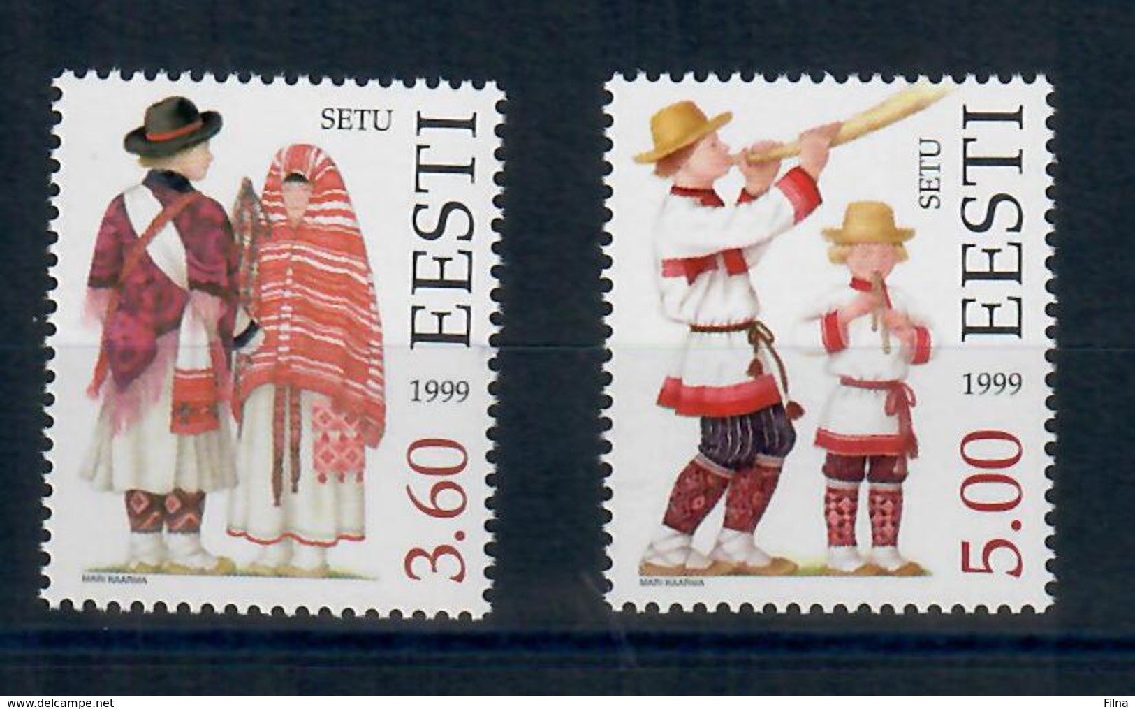 ESTONIA 1999 - COSTUMI REGIONALI 6^ SERIE - MNH ** - Estonie