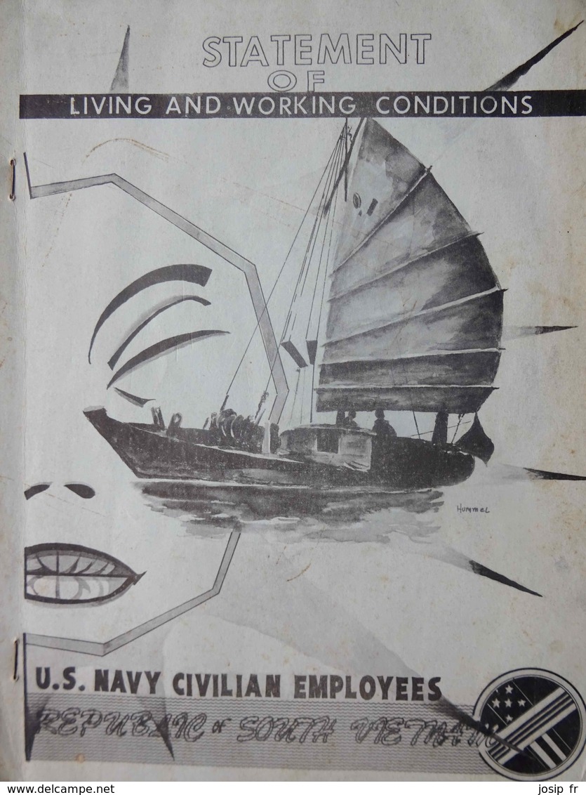 SUD-VIETNAM- U.S. NAVY- Livret STATEMENT OF LIVING AND WORKING CONDITIONS OF CIVILIAN EMPLOYEES - US-Force