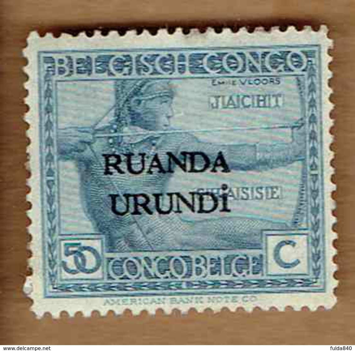 RUANDA-URUNDI.  (COB-OBP) 1924 - N°56 . *TIMBRES DU CONGO BELGE SURCHARGES RUANDA-URUNDI *  50c - Neuf - Oblitérés