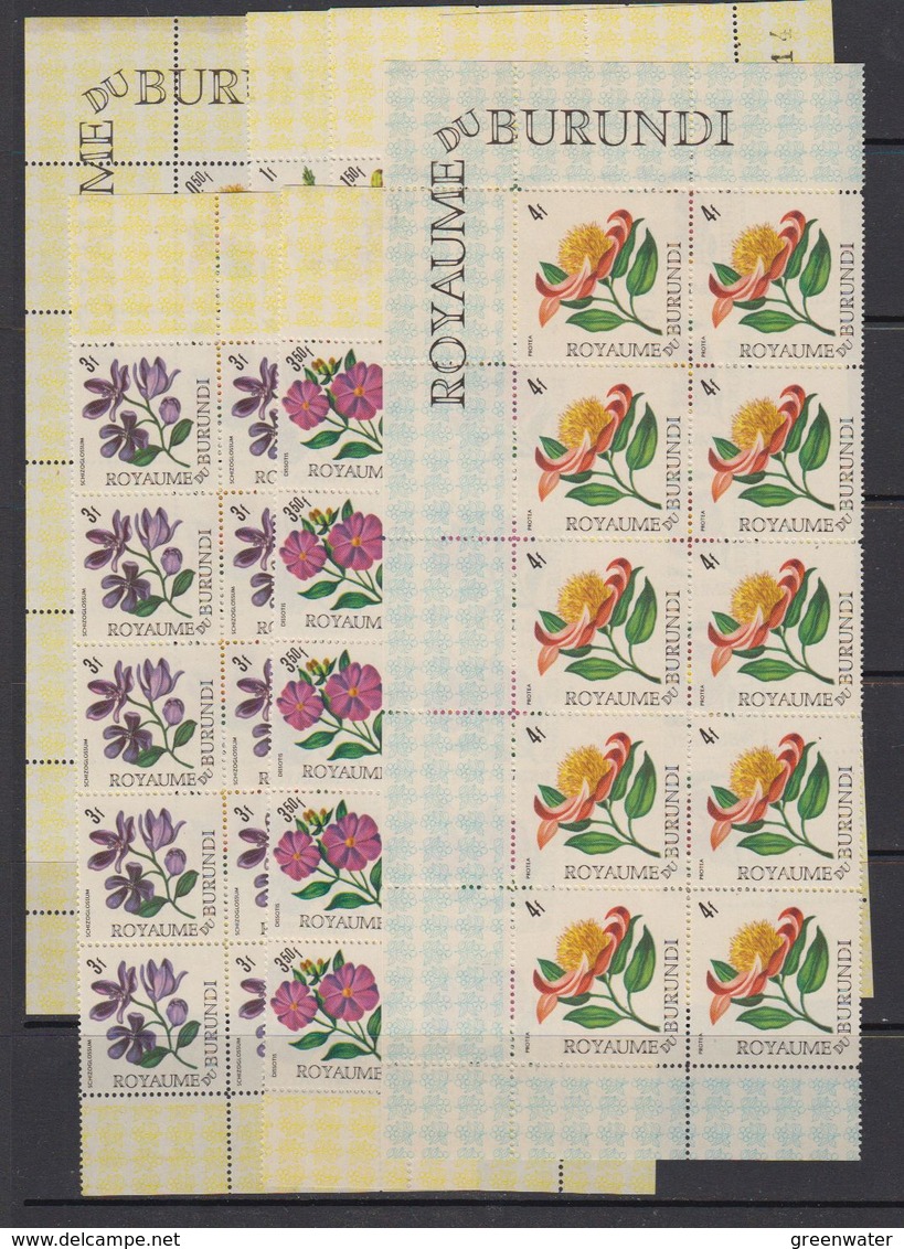 Burundi 1966 Flowers 7v 10x ** Mnh (F7598) - Ongebruikt
