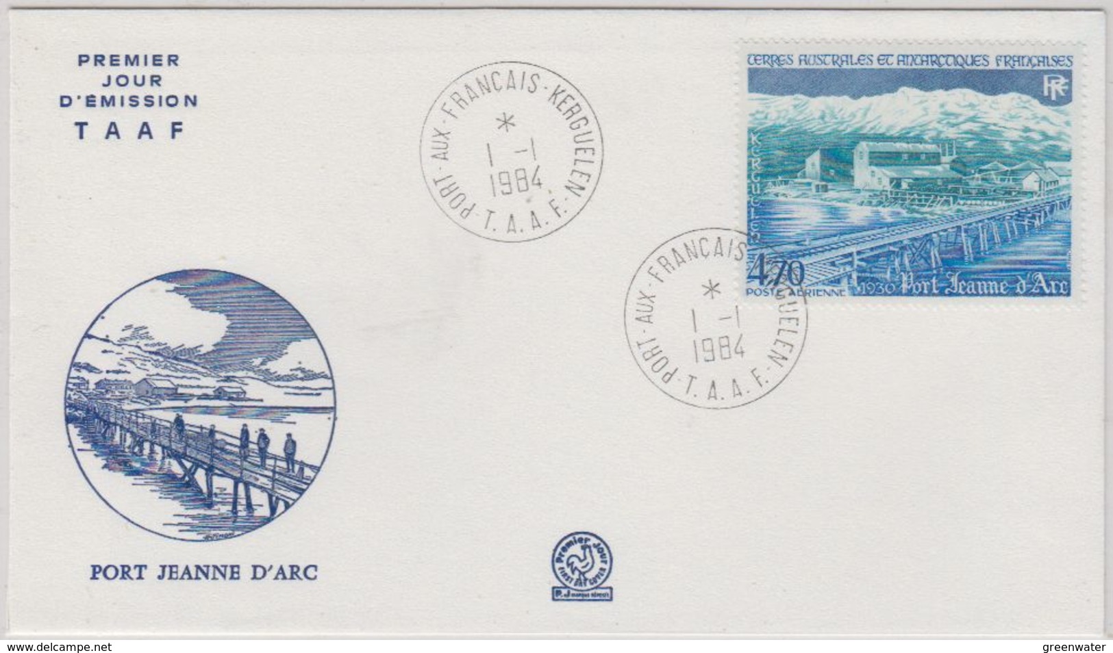 TAAF 1984 Port Jeanne D'Arc 1v FDC Ca Port-aux-Francais Kerguelen (41266) - FDC