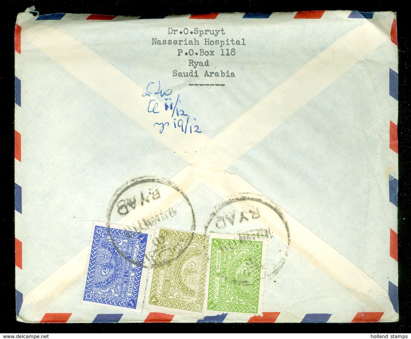 Saoedi-Arabië * Saudi Arabia * BRIEF  1959 By Air Mail  RYAD Naar DEN HAAG NEDERLAND   (11.454k) - Saudi Arabia