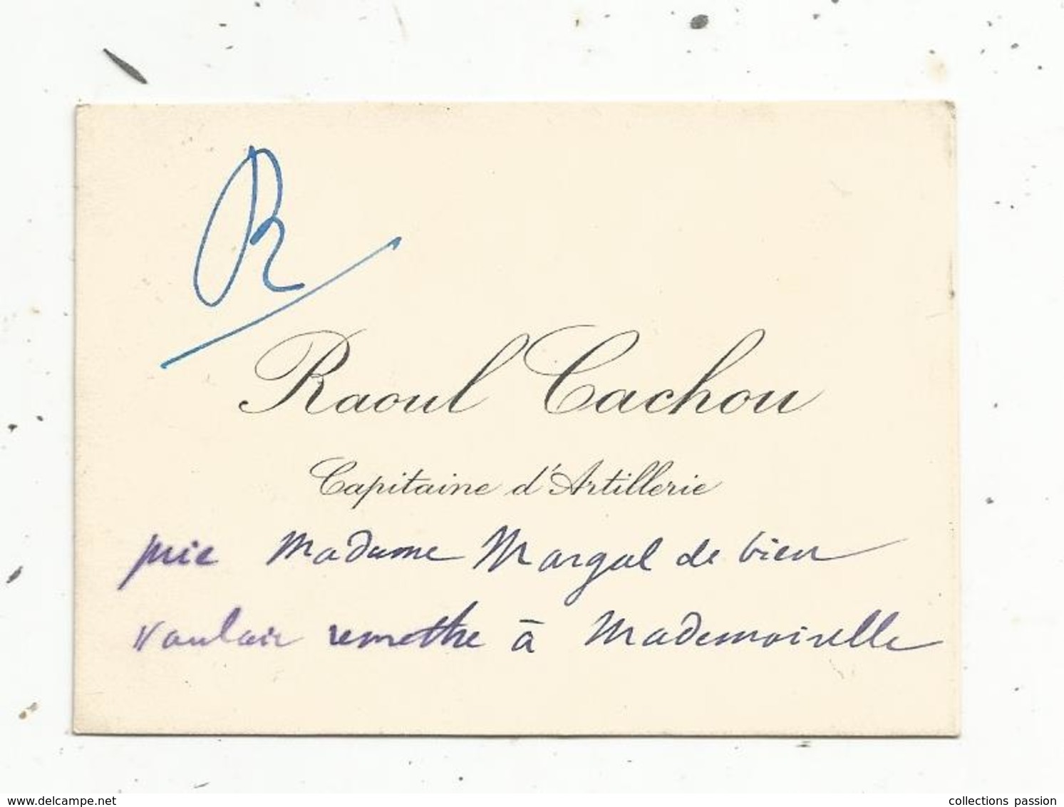 Carte De Visite , CAPITAINE D'ARTILLERIE, 2 Scans - Visiting Cards