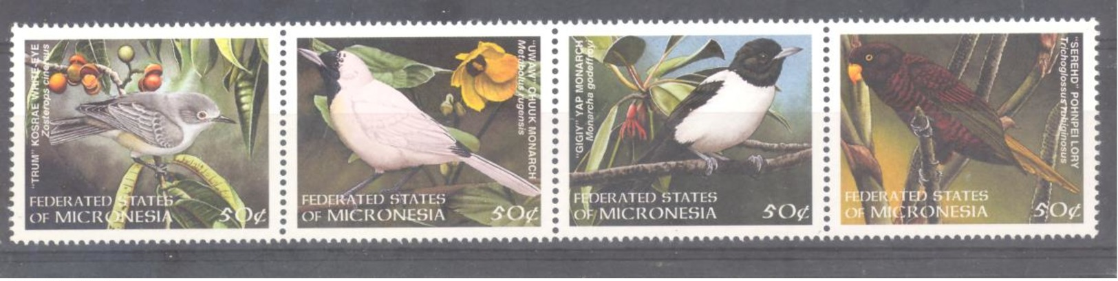 Micronesia   Michel #  640 - 43  Seltene Vögel - Micronesia