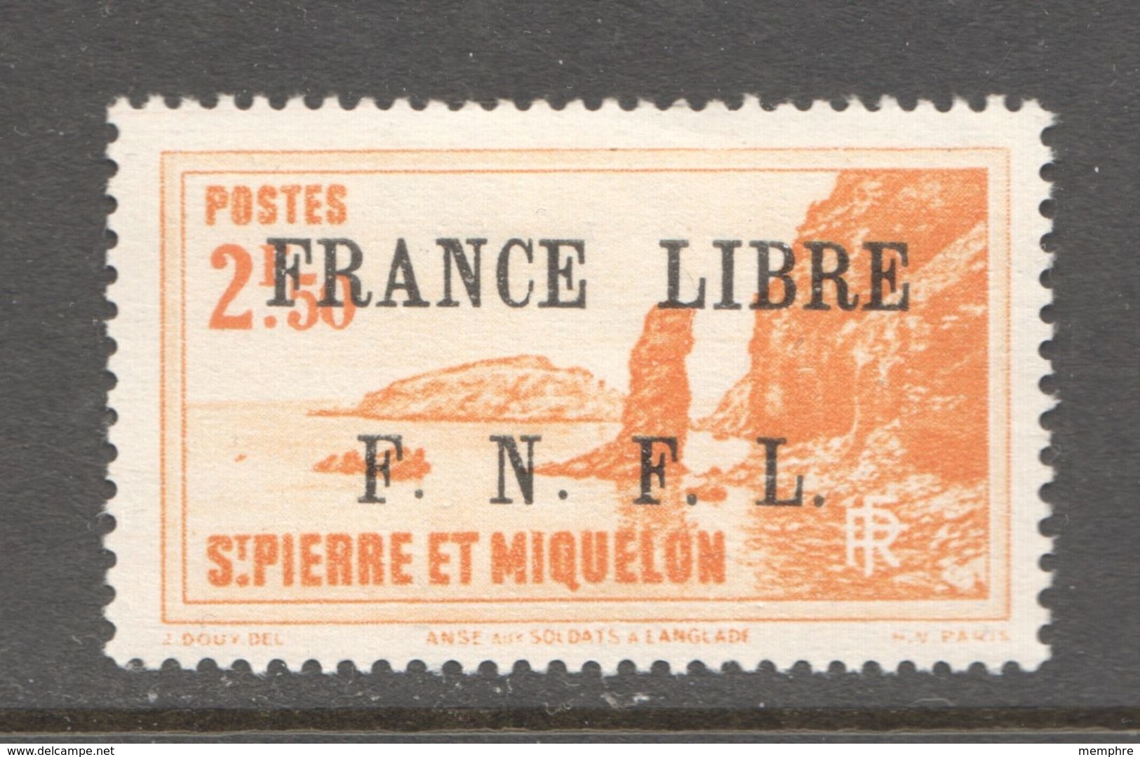 Langlade 2,50fr  Surchargé  «FRANCE LIBRE / F.N.F.L.» Yv 270*  MH - Unused Stamps