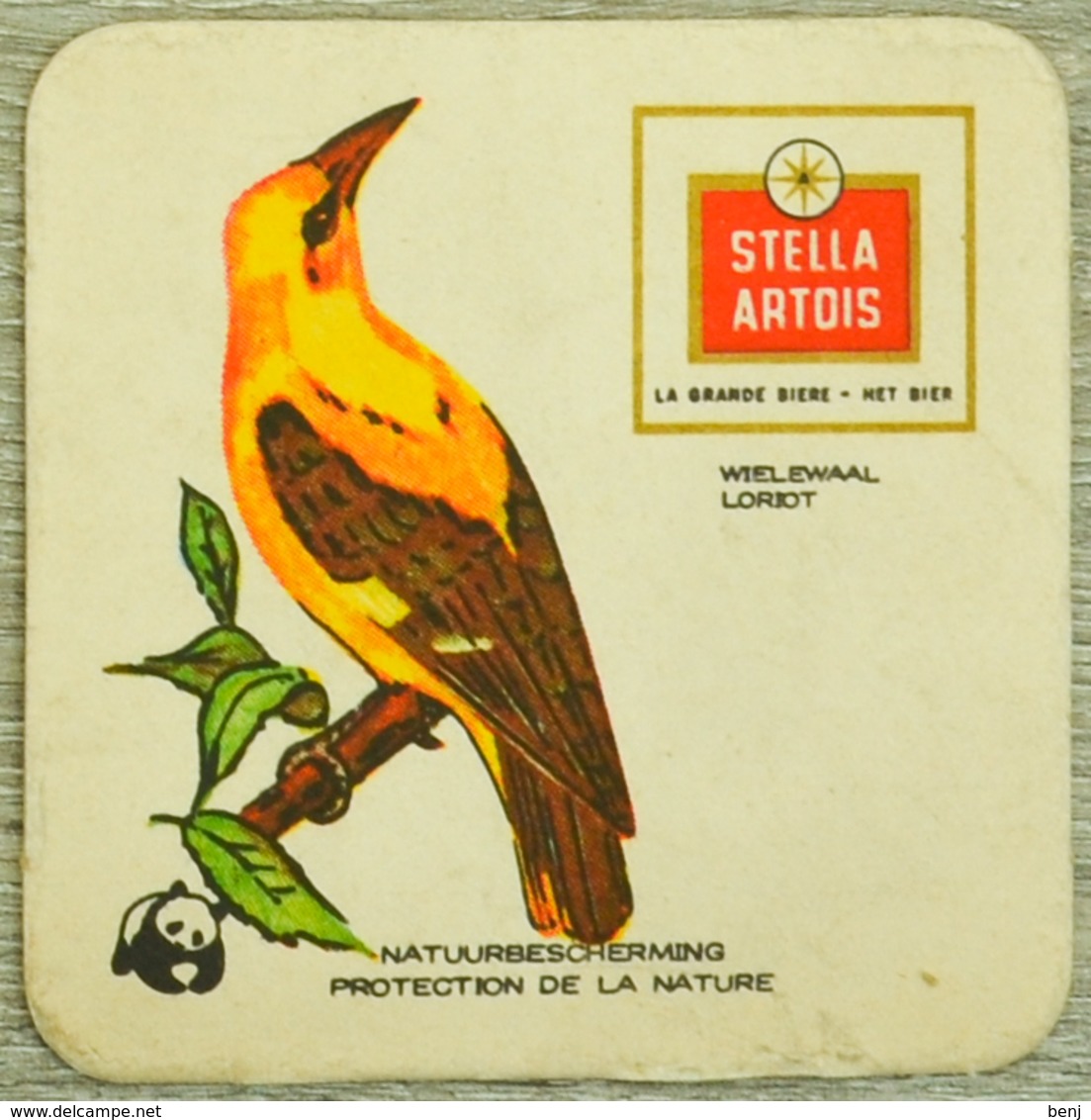 Sous-bock STELLA ARTOIS Protection De La Nature Natuurberscherming Wielewaal Loriot Oiseau Bierviltje (CX) - Sous-bocks