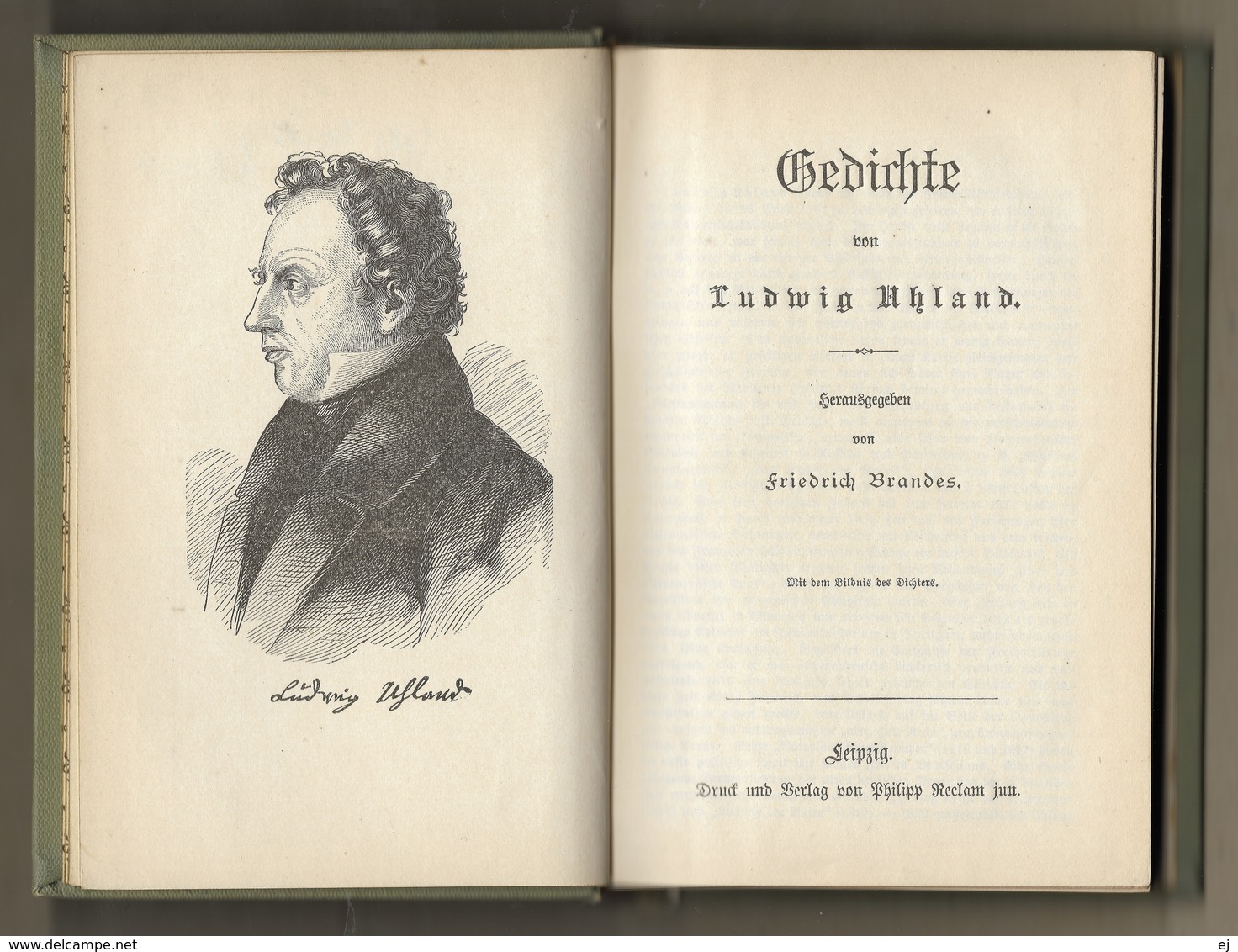 Gedicht Von Ludwig Uhland - Freidrich Brandes - Dated 1897 - Alte Bücher