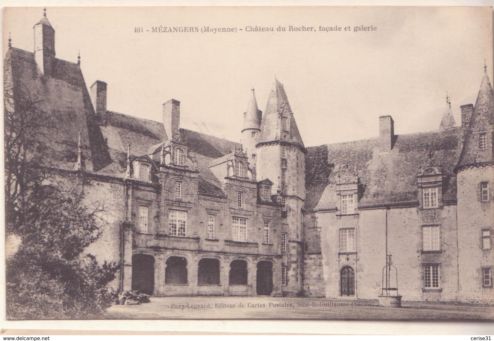 CPA - 401. MEZANGERS (MAYENNE) -  Château Du Rocher Façade Et Galerie - Autres & Non Classés