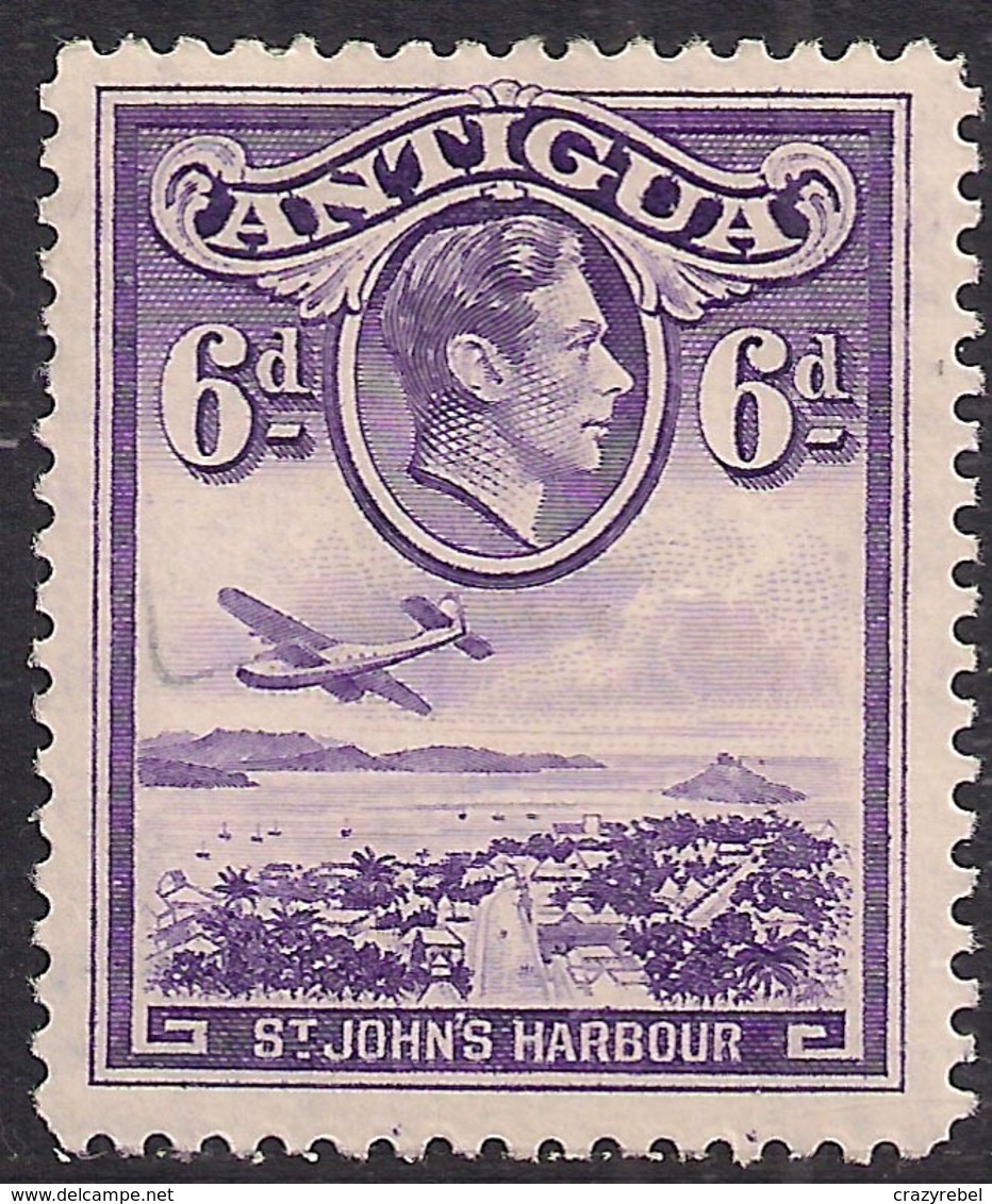 Antigua 1938 - 51 KGV1  6d St Johns Harbour MM SG 104 ( L1376 ) - 1858-1960 Crown Colony