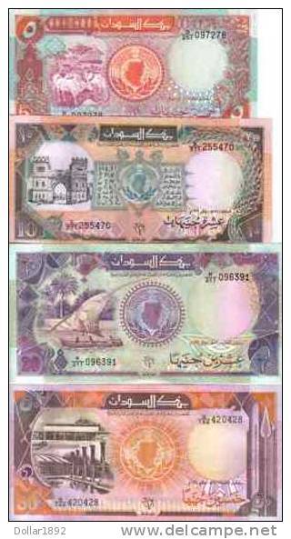 LOT SET SERIE 4 BILLETS Soudan SUDAN POUNDS 1991 NEUF - Soudan