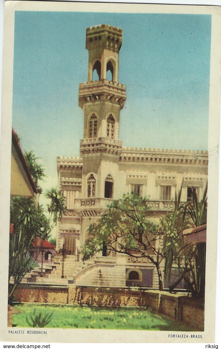 Brazil - Fortaleza - Palacete Recidencial.  Sent To Denmark 1955.  B-3333 - Fortaleza