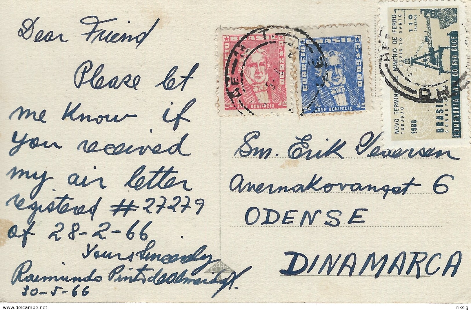 Brazil - Fortaleza - Palacete Recidencial.  Sent To Denmark 1955.  B-3333 - Fortaleza