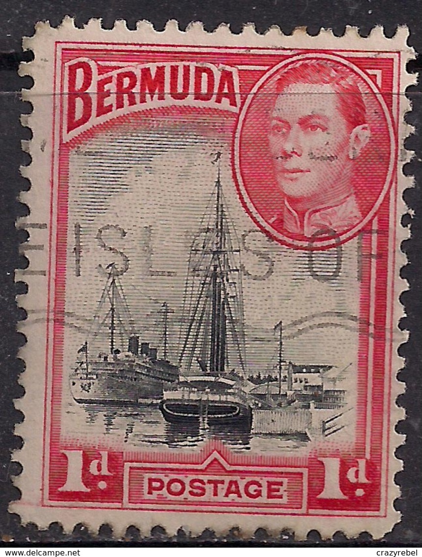 Bermuda 1938 - 52 KGV1  1d Ships In Hamilton Harbour Used SG 110 ( L1396 ) - Bermuda