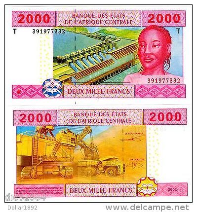 CONGO AFRIQUE CENTRALE AFRICAN STATES Billet 2000 FRANCS 2002 P108T NEUF UNC - Other - Africa