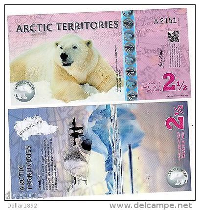 Arctic TERRITOIRES Billet  2 1/2  POLAR 2013  OURS POLYMER  UNC NEUF - Autres - Amérique