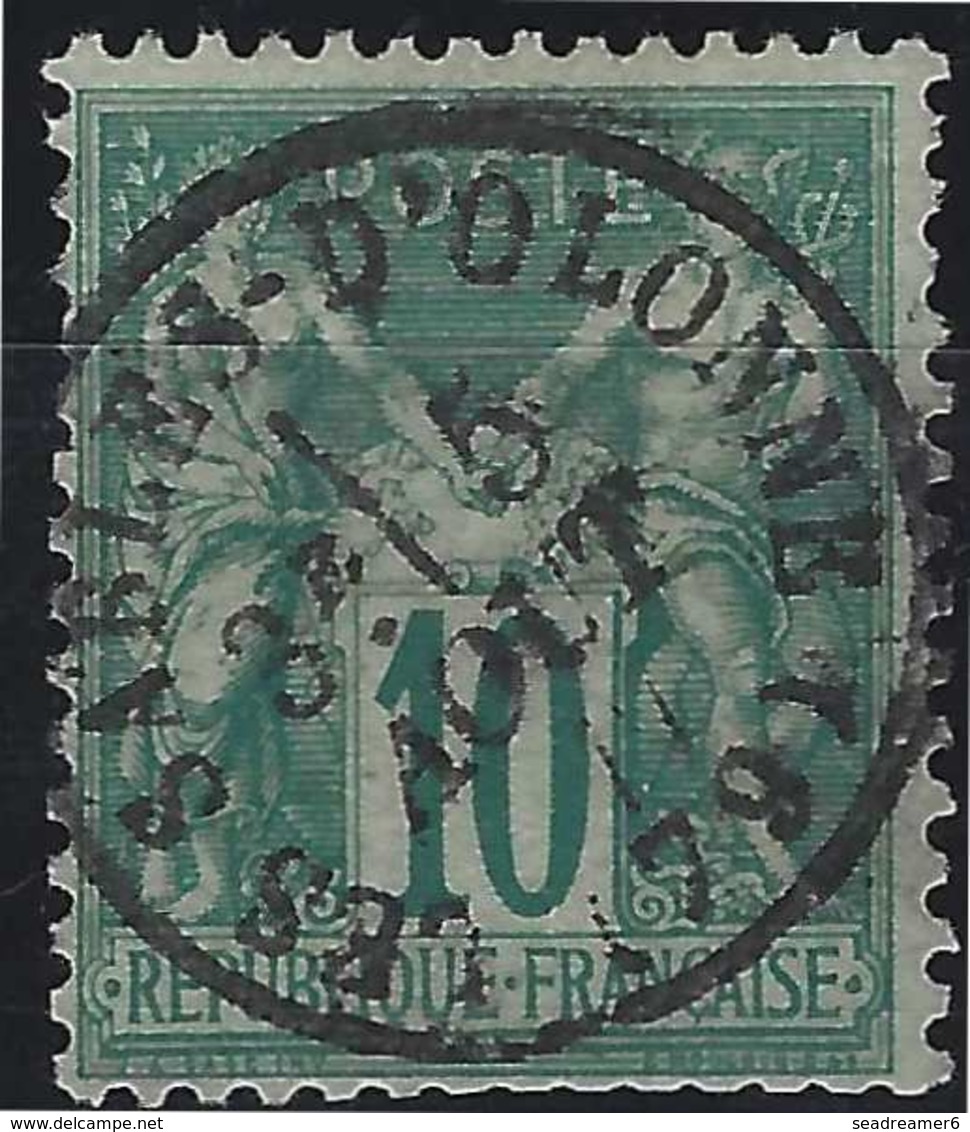 1876 Sage N/B N°65 10c Vert Oblitéré Dateur Type 16  "les Sables D'Olonnes" Tres Frais LUXE !! - 1876-1878 Sage (Type I)