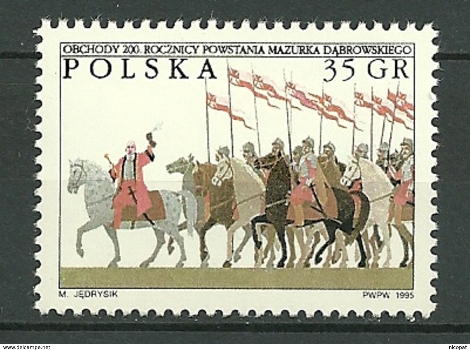 POLAND MNH ** 3359 Hymne National Dabrowski Mazurka, Groupe De Cavaliers, Cheval, Chevaux - Unused Stamps