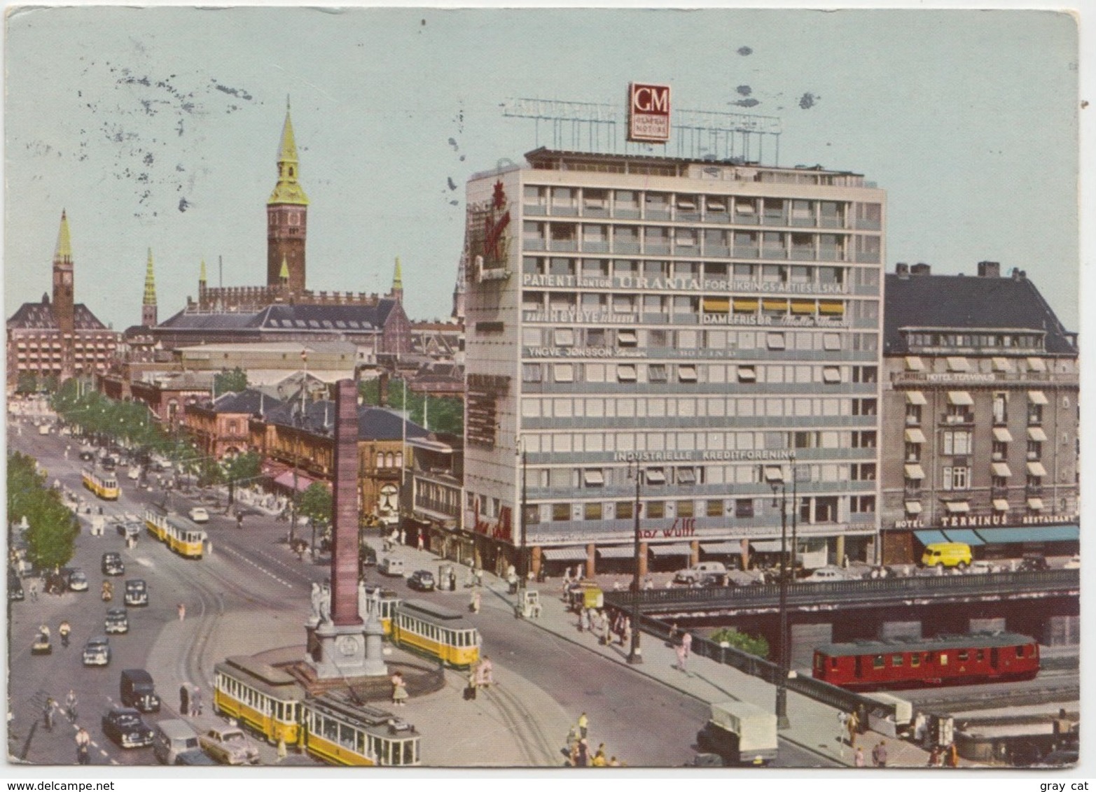 KOBENHAVN, COPENHAGEN, Vesterbros Passage, Liberty Column, 1958 Used Postcard [22190] - Denmark