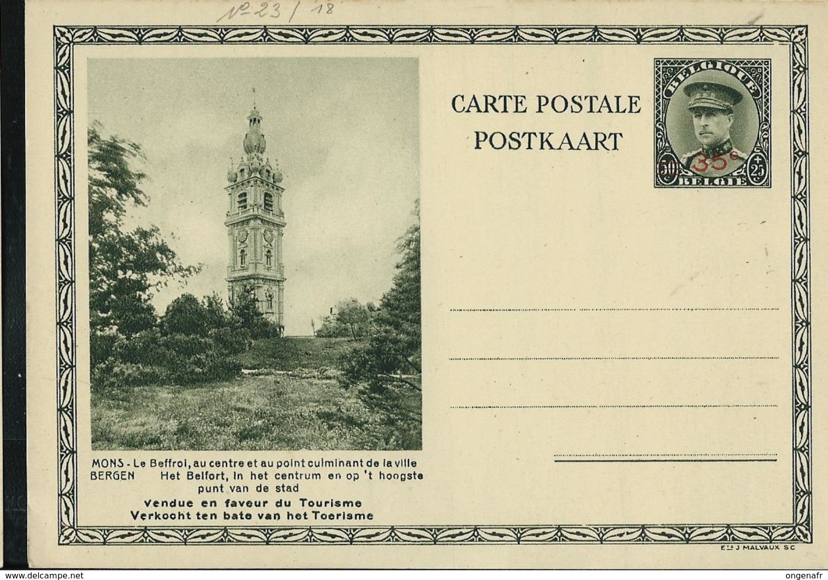 Carte Neuve N° 23. Vue 18 : MONS - BERGEN   Beffroi - Cartes Postales Illustrées (1971-2014) [BK]