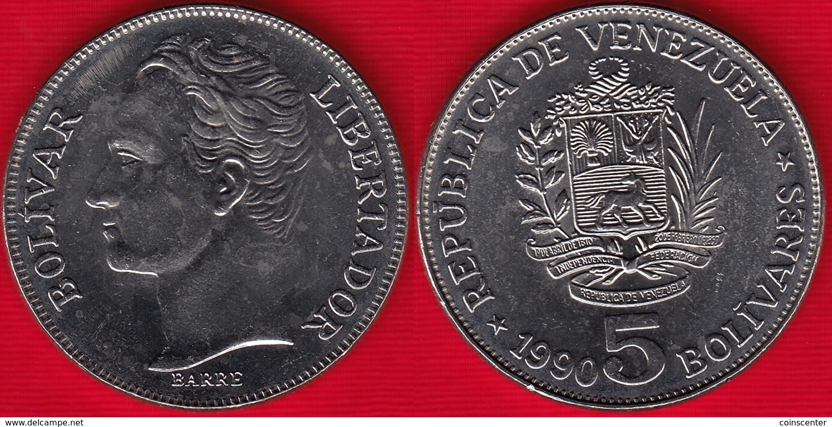 Venezuela 5 Bolivares 1990 Y#53a UNC - Venezuela