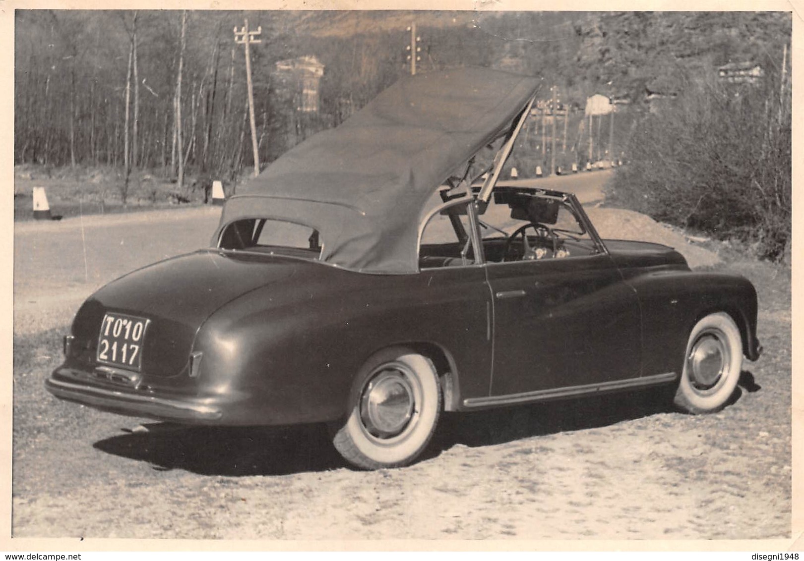 07593 "FIAT 1400 CABRIOLET, ANNI '50" FOTOGR. ORIG. - Automobili
