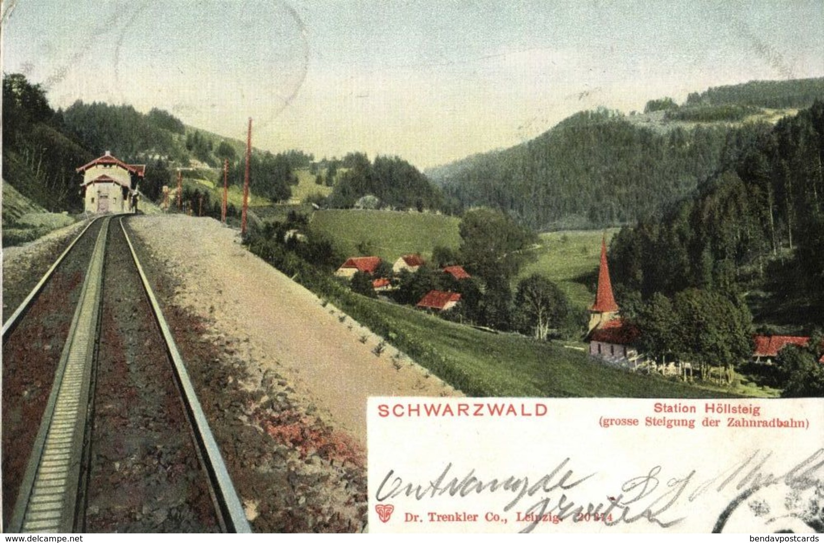 BREITNAU, Schwarzwald, Zahnradbahn Station Höllsteig (1903) Bahnpost Zug 25 - Other & Unclassified