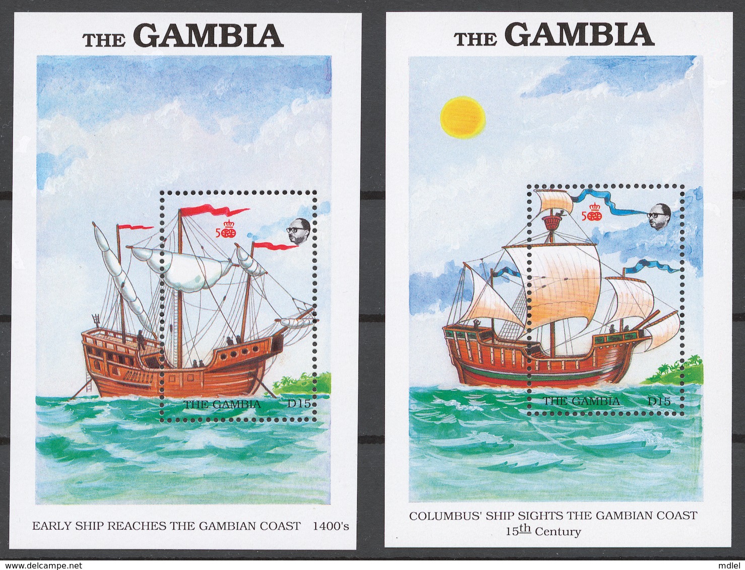 Gambia 1988 Mi# 808-15+ Bl.56-57** DISCOVERY OF AMERICA, 500th ANNIV. - Gambie (1965-...)