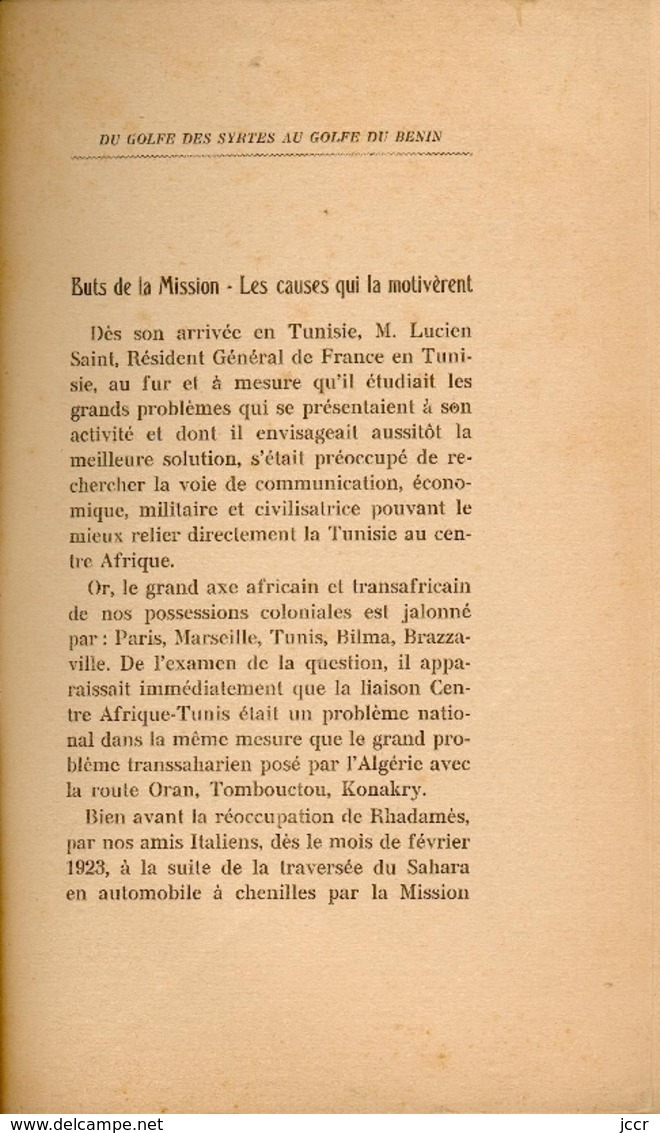 Montchamp - Du Golfe des Syrtes au Golfe du Bénin par le Lac Tchad - Journal de Marche de la Mission Tunis-Tchad - 1926