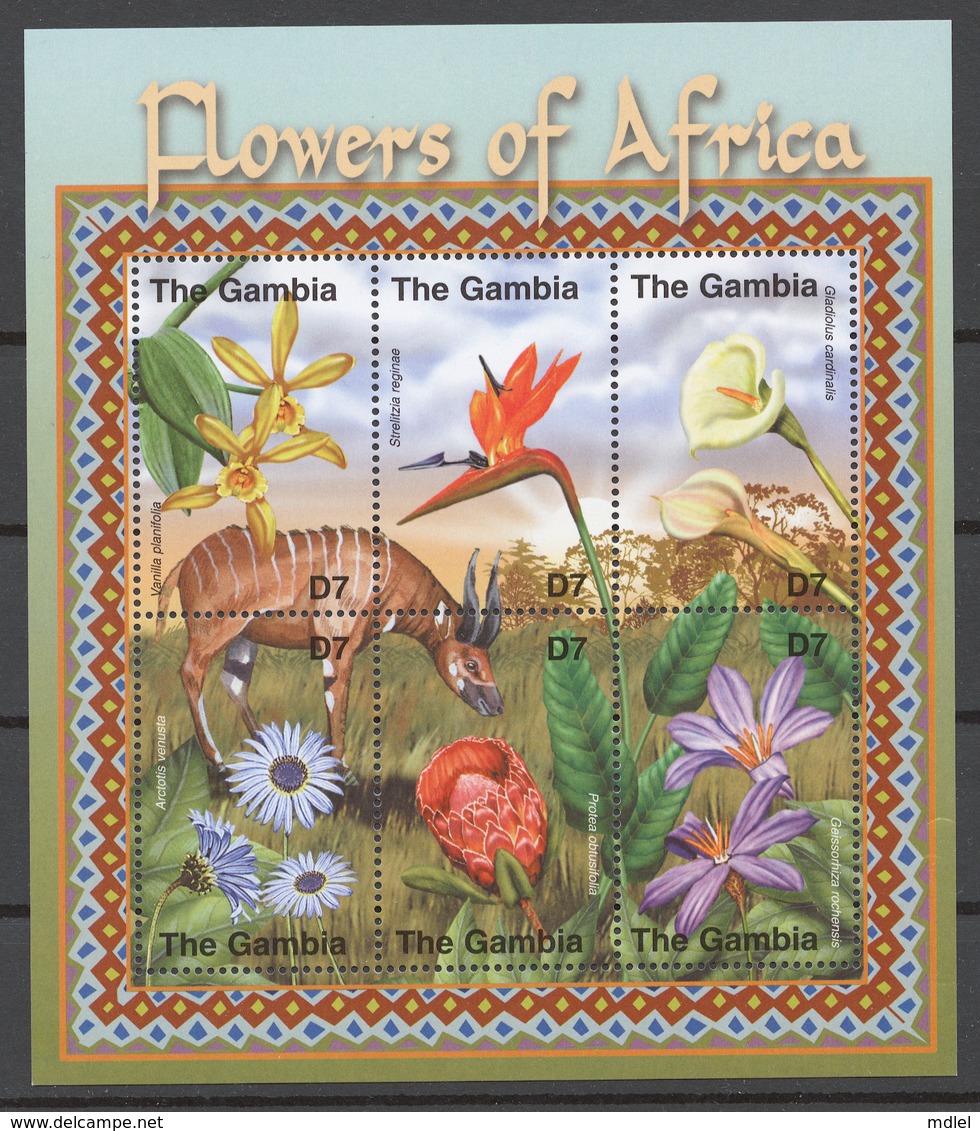 Gambia 2001 Mi# 4224-29** FLOWERS OF AFRICA - Gambia (1965-...)