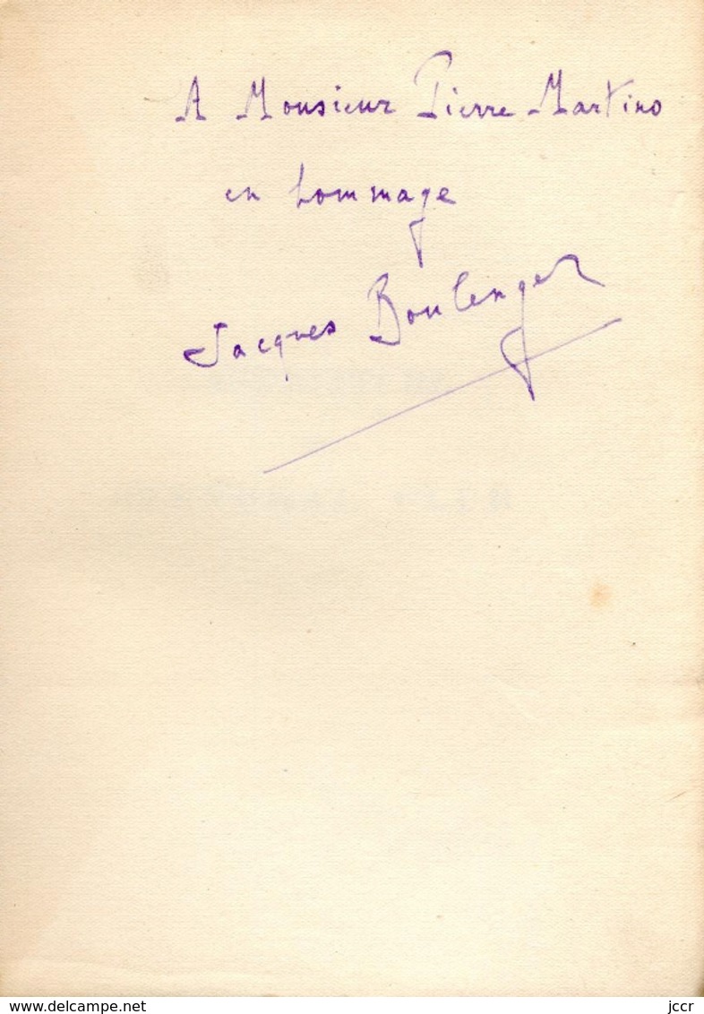 Jacques Boulenger - Candidature Au Stendhal Club - 1926 - Envoi Signé De L'auteur - Livres Dédicacés