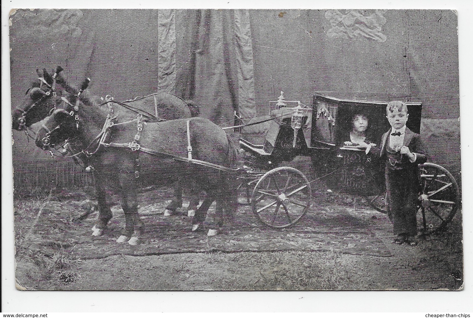 Unidentified Midgets (but See Carriage Door) With Shetland Ponies - Circus