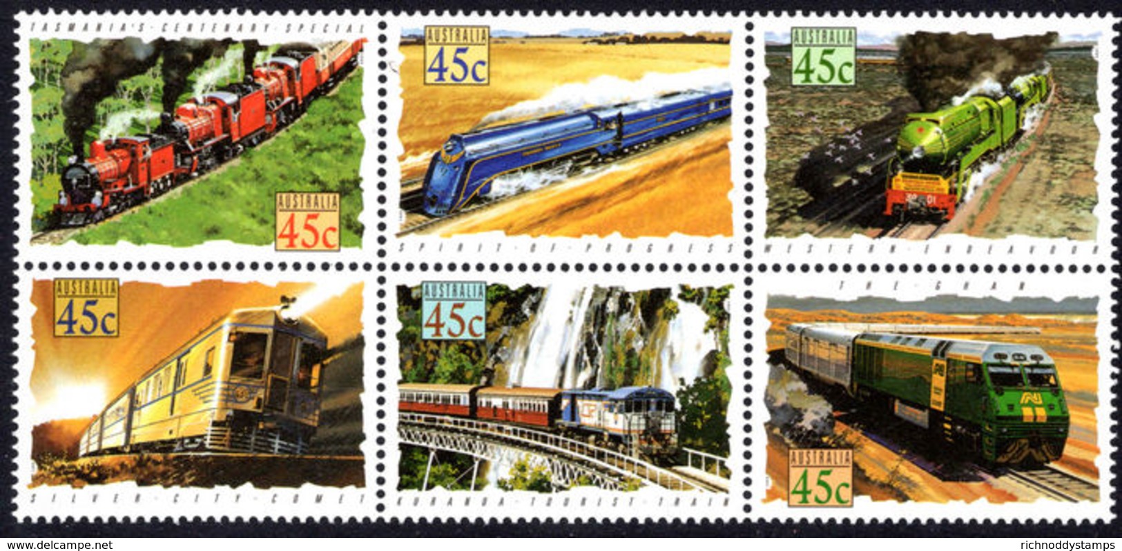 Australia 1993 Australian Trains Unmounted Mint. - Mint Stamps