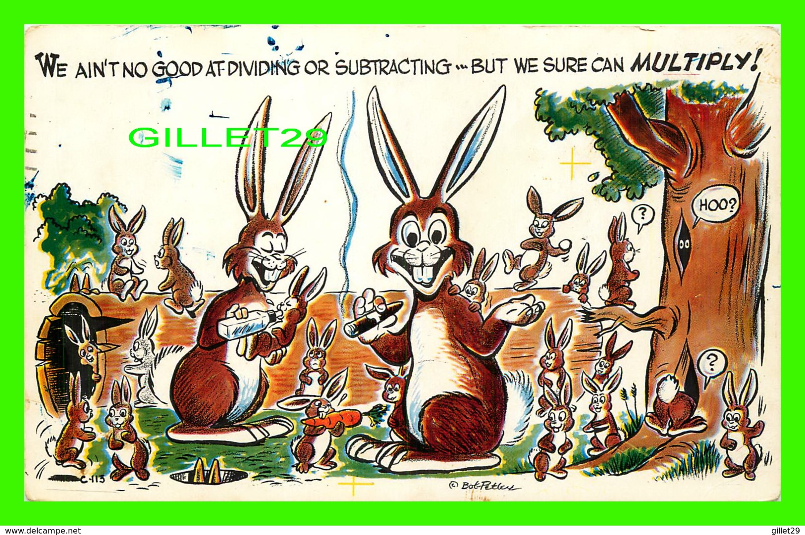 HUMOUR, COMICS -WE AIN'T NO GOOD AT DIVIDING OR SUBTRACTING - RABBITS - TRAVEL IN 1958 - - Humour