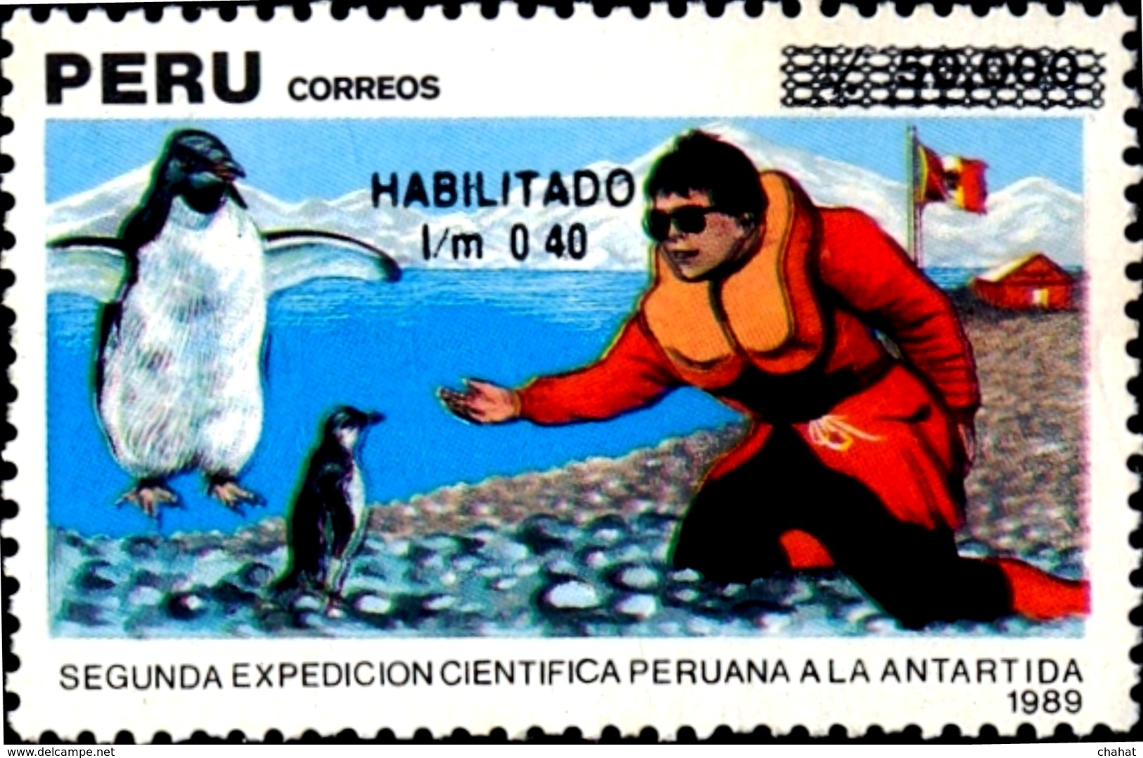 POLAR PHILATELY-2nd Peruvian Scientific Expedition To Antarctica  3v Set- OVPT- ONE WITH ERROR- PERU-1989-MNH-H-551 - Research Programs