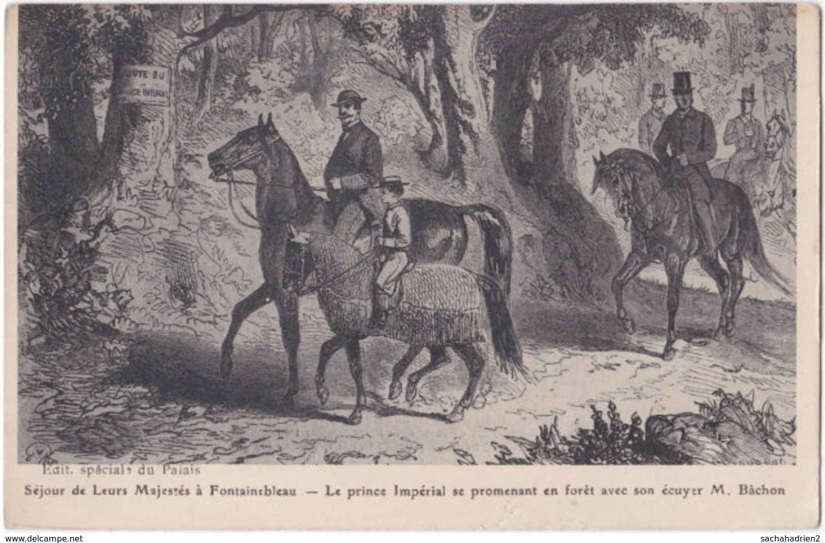 77. FONTAINEBLEAU. Séjour De Leurs Majestés. Le Prince Impérial Se Promenant En Forêt - Fontainebleau