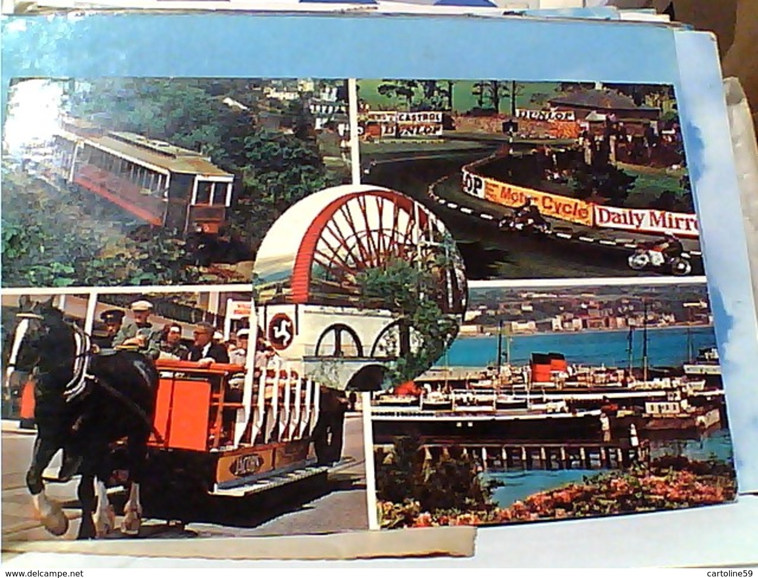 IDLE OF MAN ELECTRIC RAILWAY HORSE TRAM RACES HARBOUR  STAMP  SELO TIMBRE 3 P  GX5536 - Isola Di Man (dell'uomo)