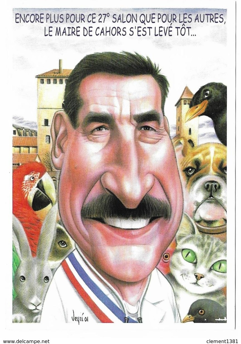 Illustrateur Bernard Veyri Caricature Et Dedicace Michel Roumegoux Vétérinaire Et Maire De Cahors - Veyri, Bernard