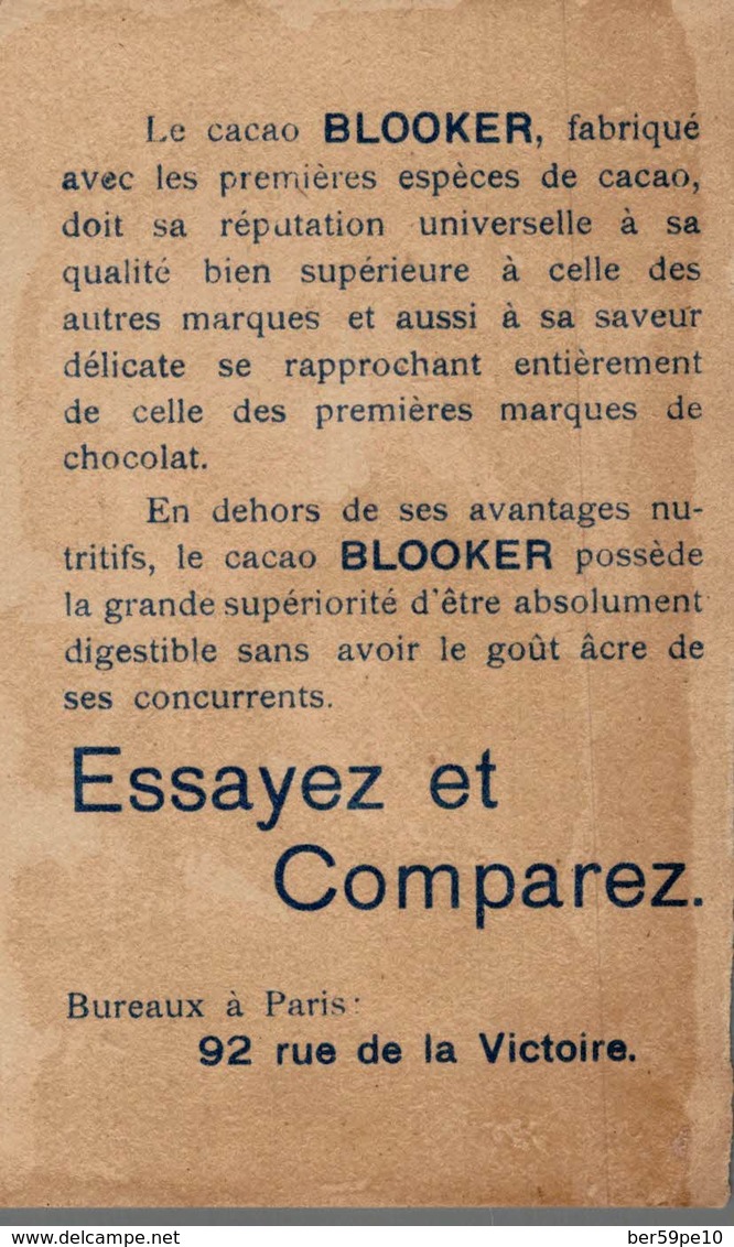 CHROMO  CACAO BLOOKER  LE MEILLEUR AU  GOUT FRANCAIS  PATIN SUR GLACE - Altri & Non Classificati