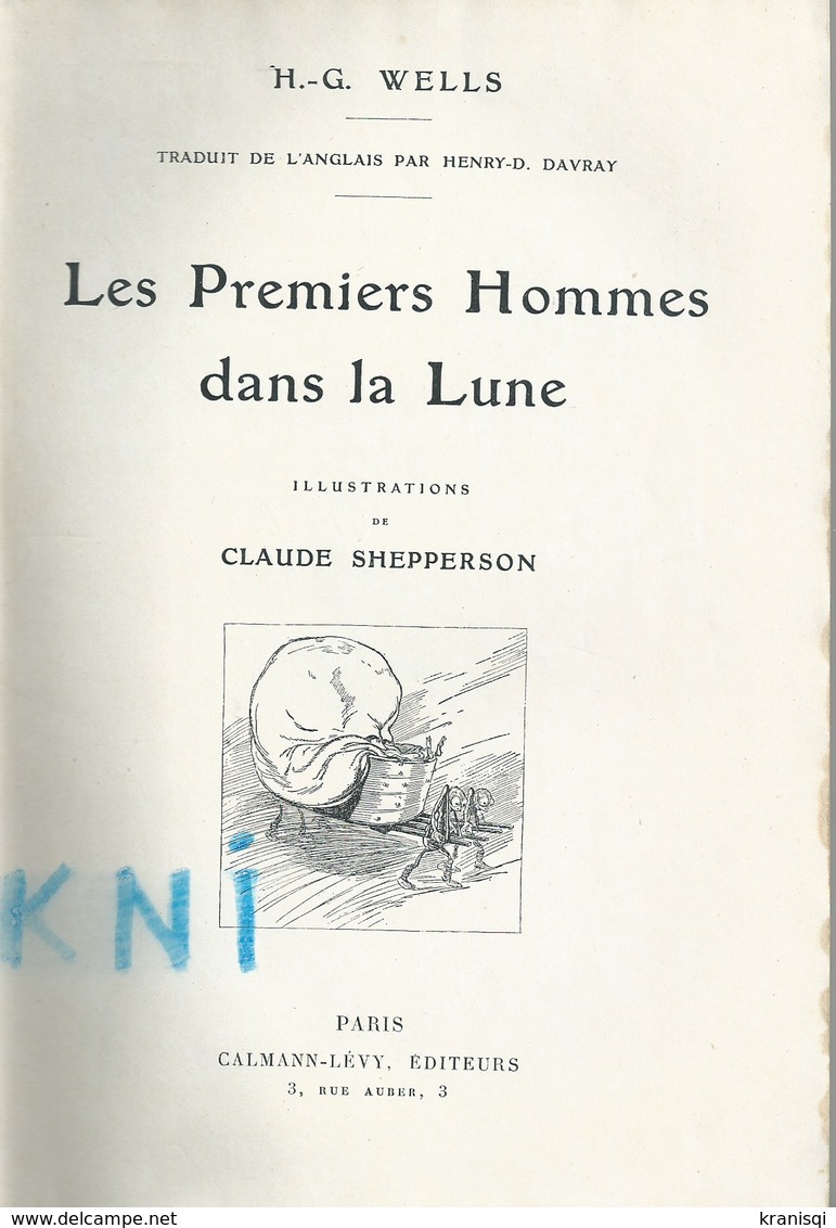 Livre ,   Les Premiers Hommes Dans La Lune  H G  Wells - Before 1950