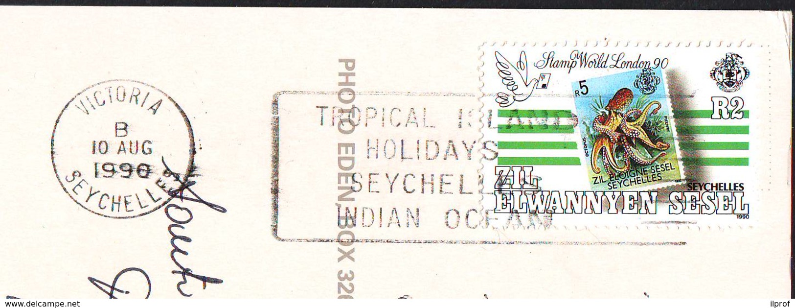 Stamp World London 90   Seychelles On Postcard - Seychelles (1976-...)