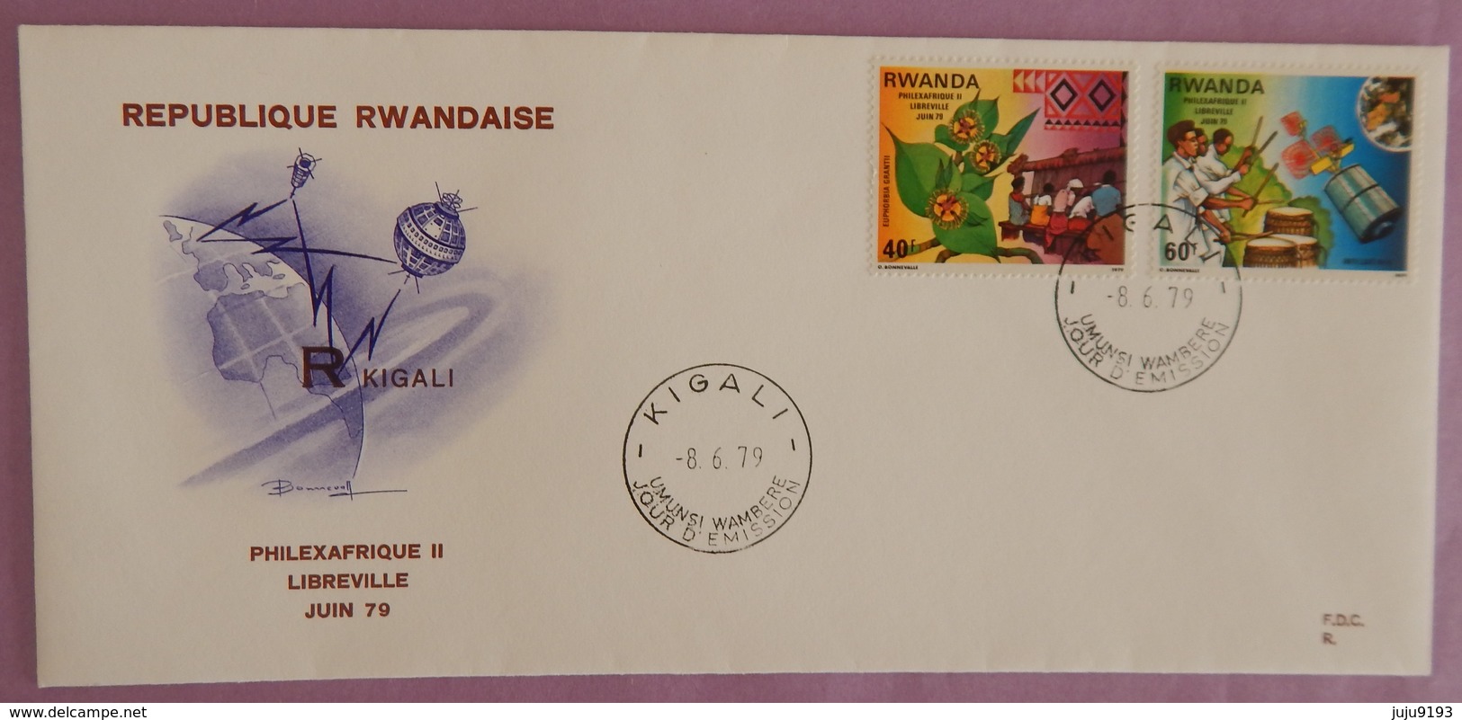 RWANDA ENVELOPPE 1ER JOUR 08/06/1979  MI 962/963 RARE TBE - 1970-1979