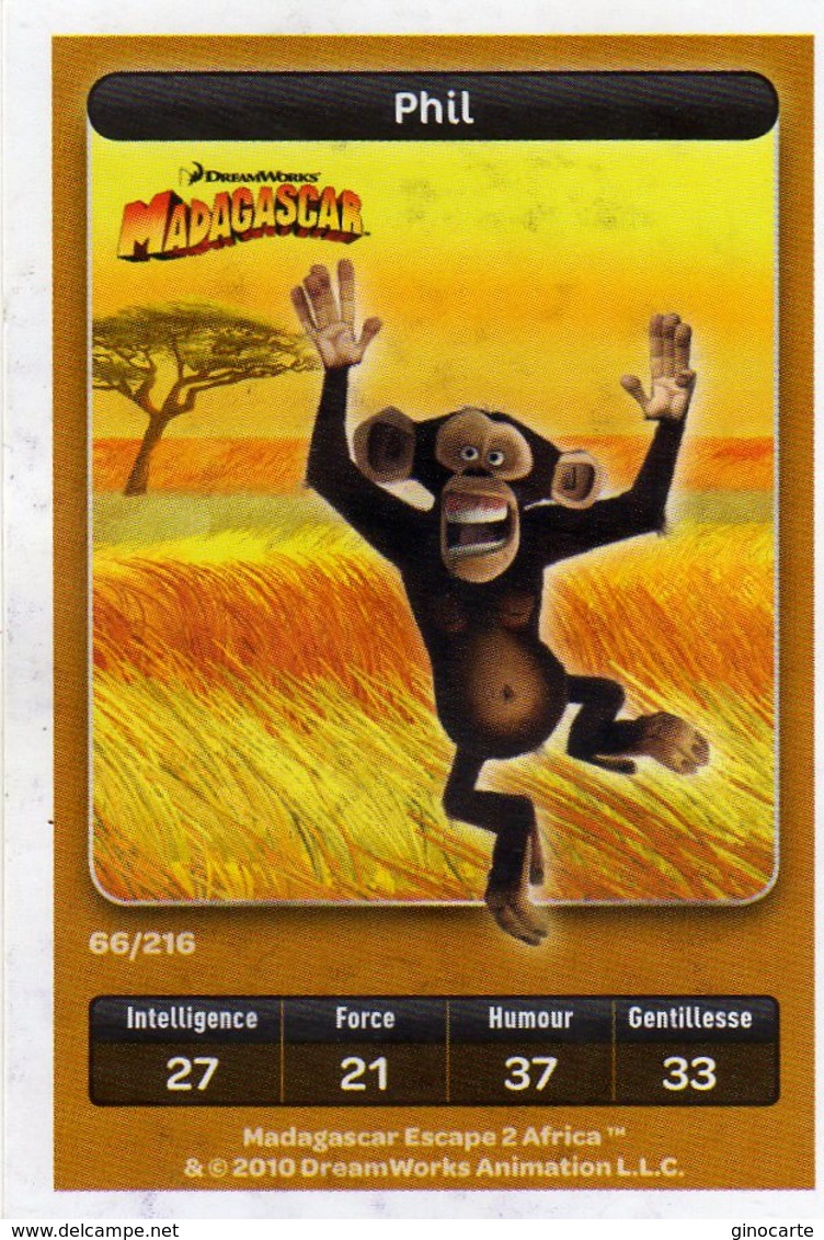 Carte Trading Card Disney Dreamworks Carrefour Madagascar 66 - Disney