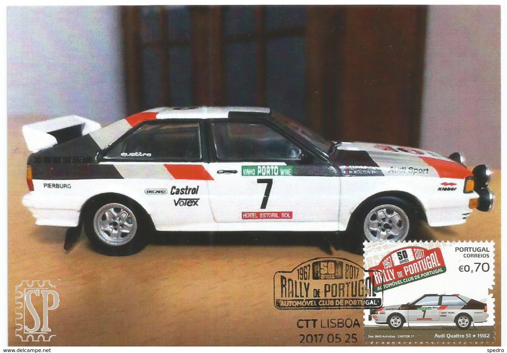 Postal Máximo Rally Portugal Automóvel Voiture Car Auto Audi Quattro S1 автомобиль Maximum Maxicard Maximo - Automobile